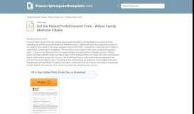 
							         Patient Portal Consent Form - Wilson Family Medicine Fill Online ...								  
							    