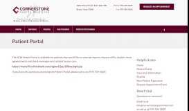 
							         Patient Portal | Cornerstone Sports Medicine								  
							    