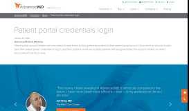 
							         Patient portal credentials login - AdvancedMD								  
							    