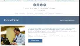 
							         Patient Portal – Critical Care, Pulmonary & Sleep Associates								  
							    