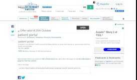 
							         Patient portal | definition of patient portal by Medical dictionary								  
							    