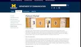 
							         Patient Portal - Department of Communication - University of Michigan								  
							    