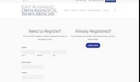 
							         Patient Portal – East Alabama Orthopedics & Sports Medicine								  
							    