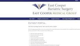 
							         Patient Portal - East Cooper Bariatric Surgery								  
							    