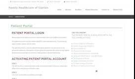 
							         Patient Portal - Family Healthcare of Clarion								  
							    