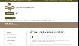 
							         Patient Portal FAQ | Coal Creek Family Medicine								  
							    