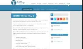 
							         Patient Portal FAQ's - St. Clair Nephrology								  
							    