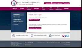 
							         Patient Portal for First State Orthopaedics in Delaware								  
							    