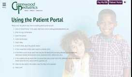 
							         Patient Portal - Greenwood Pediatrics								  
							    