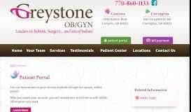 
							         Patient Portal - Greystone OB/Gyn								  
							    