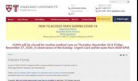 
							         Patient Portal | Harvard University Health Services								  
							    