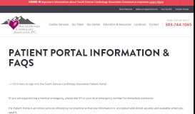 
							         Patient Portal Information & FAQs | South Denver Cardiology								  
							    
