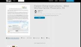
							         Patient Portal Instructions - West Wichita Family Physicians, PA - Yumpu								  
							    