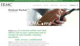 
							         Patient Portal — IRMC.me | Indiana Regional Medical Center								  
							    