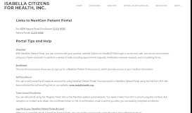 
							         Patient Portal - Isabella Citizens for Health, Inc.								  
							    