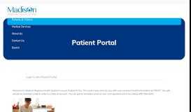 
							         Patient Portal - Madison Regional Health System								  
							    