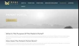 
							         Patient Portal | Mana Spine								  
							    