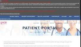 
							         Patient Portal | MCR Health								  
							    