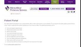 
							         Patient Portal - MetroWest Physician Services								  
							    