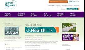 
							         Patient Portal - Milford Regional Medical Center in Milford, MA								  
							    
