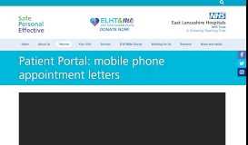 
							         Patient Portal: mobile phone appointment letters :: East Lancashire ...								  
							    