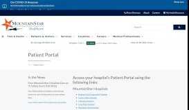 
							         Patient Portal | MountainStar Health								  
							    