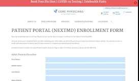 
							         Patient Portal (NextMD) Enrollment Form - New ... - Core Physicians								  
							    