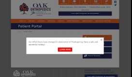
							         Patient Portal | OAK Orthopedics								  
							    