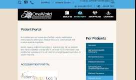 
							         Patient Portal | OneWorld								  
							    