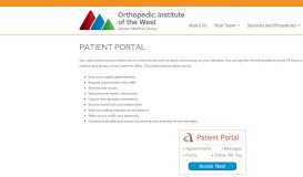 
							         Patient Portal | Orthopedic Institute of the West								  
							    