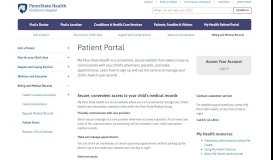 
							         Patient Portal - Penn State Children's Hospital - Penn State Health								  
							    