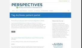 
							         patient portal - Perspectives | In Health Information Management								  
							    