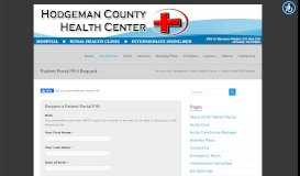 
							         Patient Portal PIN Request – Hodgeman County Health Center								  
							    