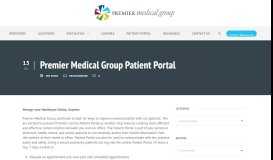 
							         Patient Portal - Premier Medical Group								  
							    