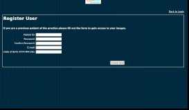 
							         Patient Portal - Register User								  
							    