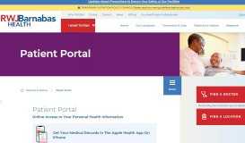 
							         Patient Portal - RWJBarnabas Health								  
							    