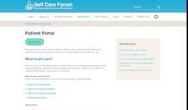 
							         Patient Portal - Self Care Forum								  
							    