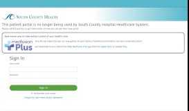 
							         Patient Portal - South County Hospital Healthcare System - Medfusion								  
							    