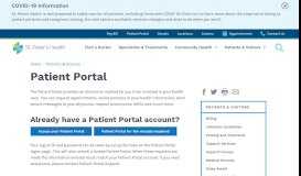 
							         Patient Portal | St. Peter's Health - Helena								  
							    