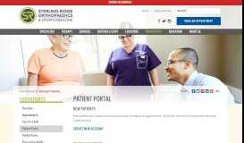 
							         Patient Portal - Sterling Ridge Orthopaedics & Sports Medicine								  
							    