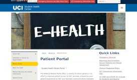 
							         Patient Portal | UCI Student Health Center								  
							    