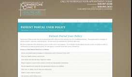 
							         Patient Portal User Policy - Cornerstone Clinic								  
							    
