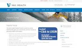 
							         Patient Portal - Vail Health in Vail, CO								  
							    