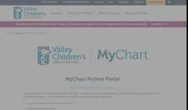 
							         Patient Portal - Valley Children's Healthcare								  
							    