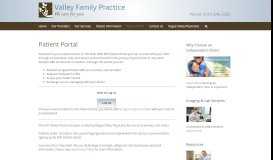 
							         Patient Portal - Valley Family Practice								  
							    