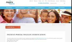 
							         Patient Portal Walk-In Verification - Inspira Health Network								  
							    