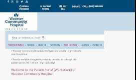 
							         Patient Portal (WCH eCare) | Wooster Community Hospital								  
							    