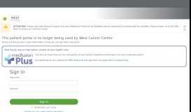 
							         Patient Portal - West Cancer Center - Medfusion								  
							    