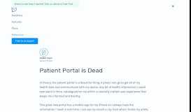 
							         Patient Portal | Why it isn't the best way to engage patients | OhMD								  
							    
