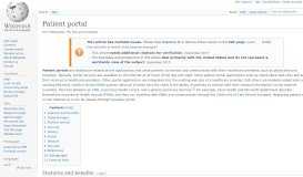 
							         Patient portal - Wikipedia								  
							    